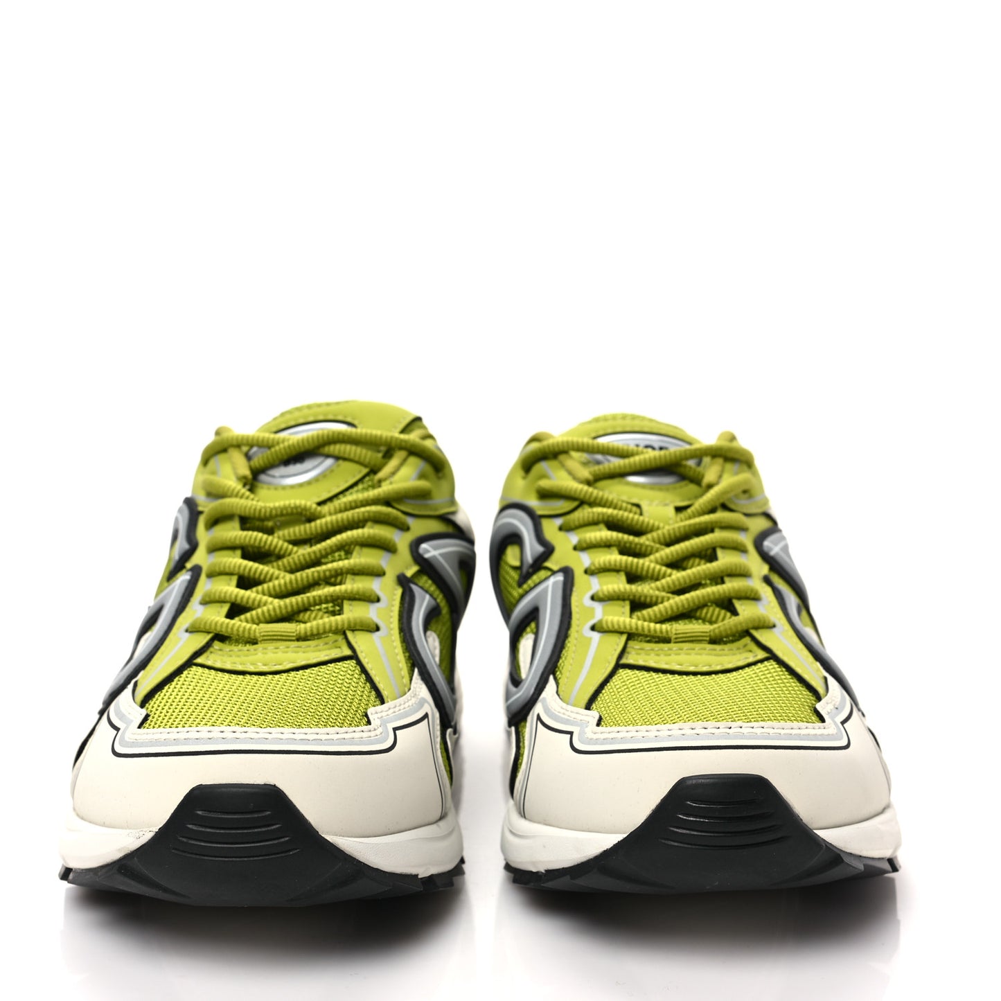 Technical Mesh Calfskin Mens B30 Sneakers 41 Green Grey