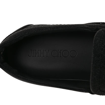Jimmy Choo Fine Glitter Suede Mens Grove Sneakers 41 Black 7 of 8