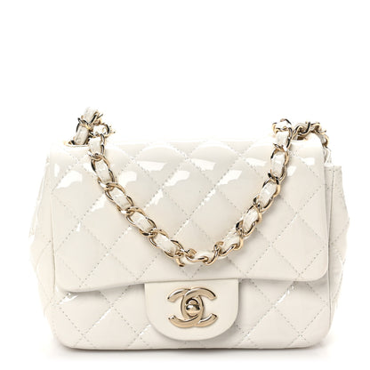 Chanel Patent Quilted Mini Square Flap White 1 of 9