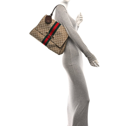 Gucci GG Monogram Web Large Paparazzo Top Handle Bag Sand Brown 2 of 10