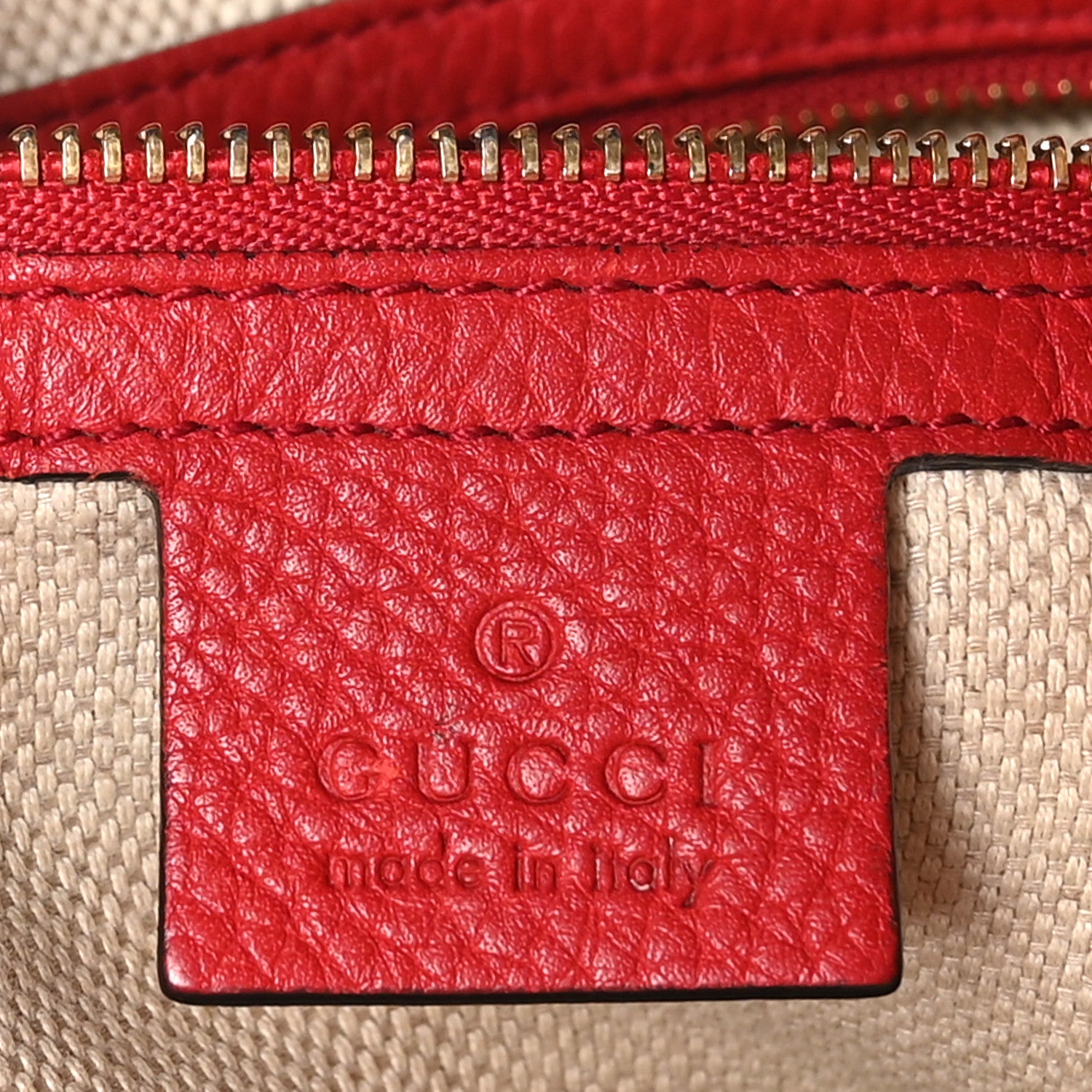 Gucci Pebbled Calfskin Large Soho Hobo Tabasco Red 6 of 15
