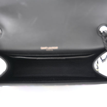 Saint Laurent Grain De Poudre Small Monogram Graphic Print Kate Satchel Black 5 of 11