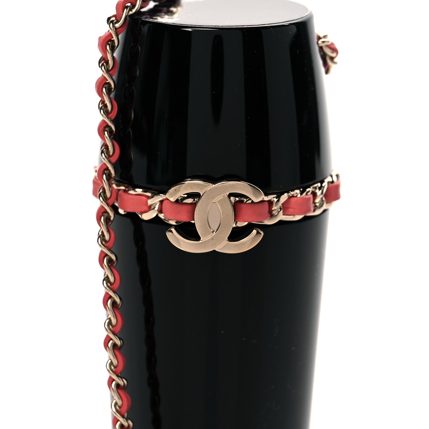 Chanel Lucite Lipstick Case On Chain Black Pink 5 of 8
