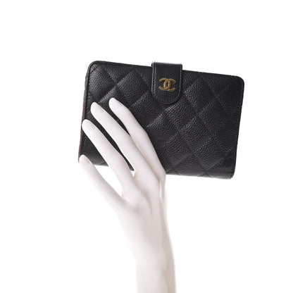 Chanel Caviar Quilted Zipped Pocket Wallet Black 2 of 14
