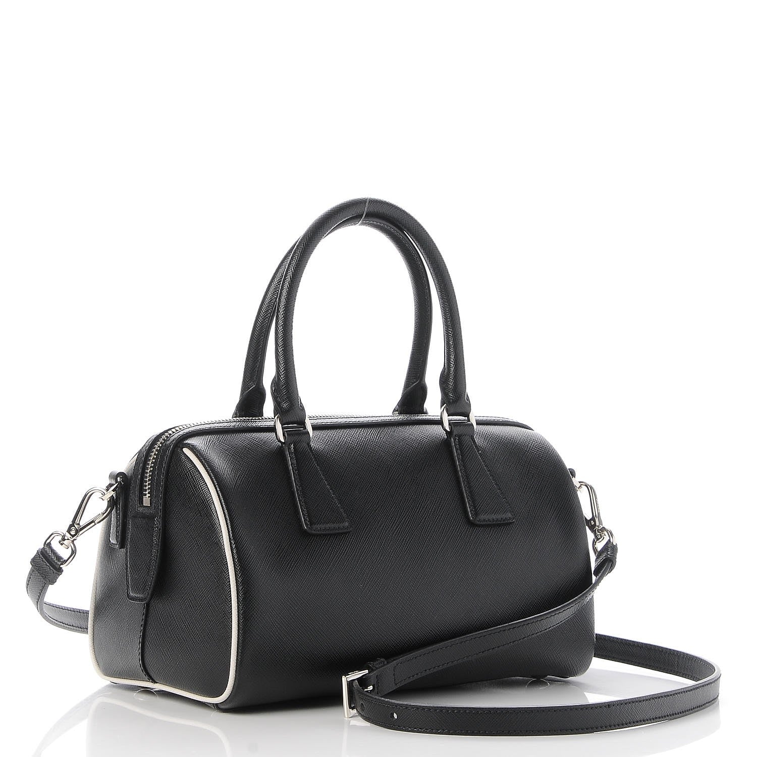 Prada Saffiano Lux Bowler Black 4 of 9