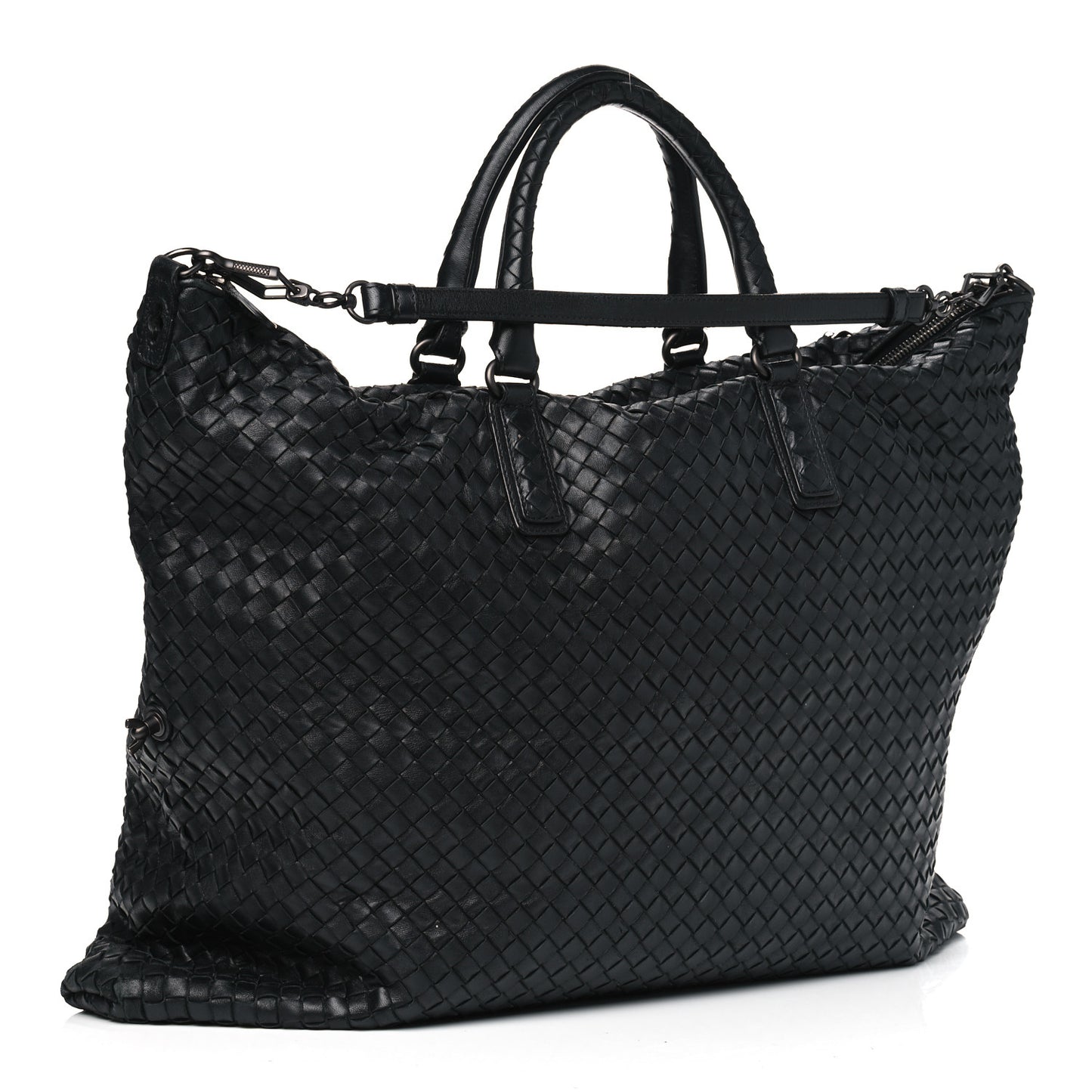 Nappa Intrecciato Maxi Convertible Tote Black