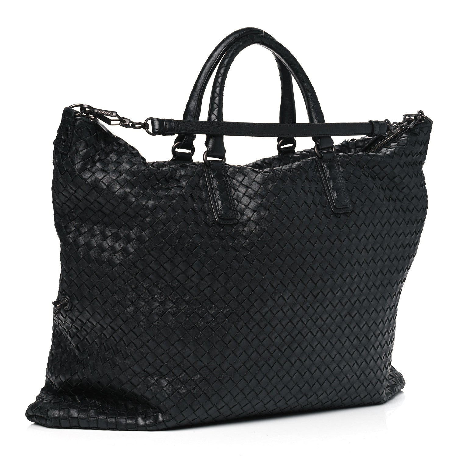 Bottega Veneta Nappa Intrecciato Maxi Convertible Tote Black 2 of 12