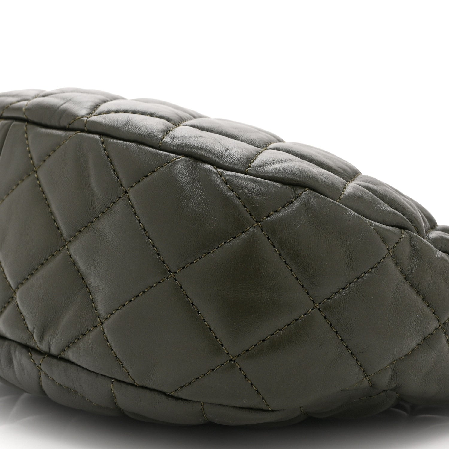 Chanel Lambskin Quilted Pillow Crush Chain Hobo Khaki 10 of 10