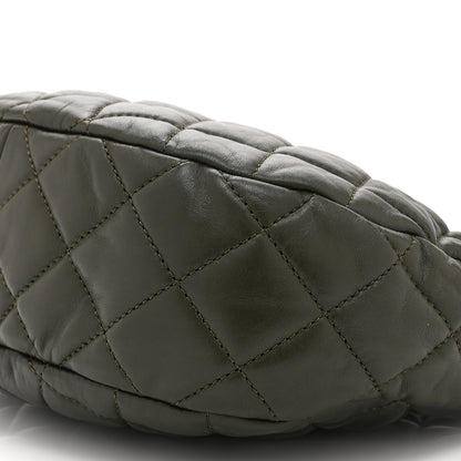 Chanel Lambskin Quilted Pillow Crush Chain Hobo Khaki 10 of 10