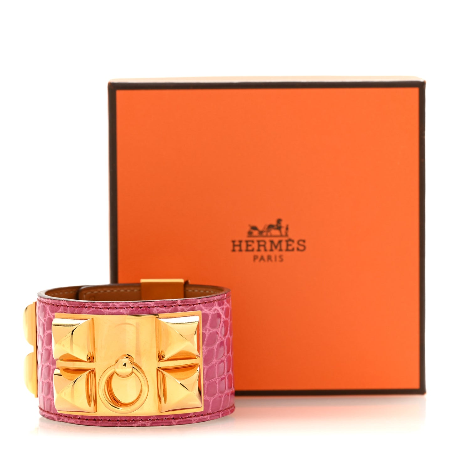Shiny Alligator Collier De Chien CDC Bracelet S Rose Scheherazade