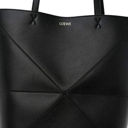 Loewe Shiny Calfskin Medium Puzzle Fold Tote Black 7 of 9
