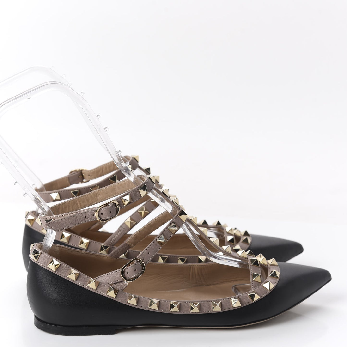 Nappa Rockstud Cage Ballerina Flats 37.5 Black Poudre