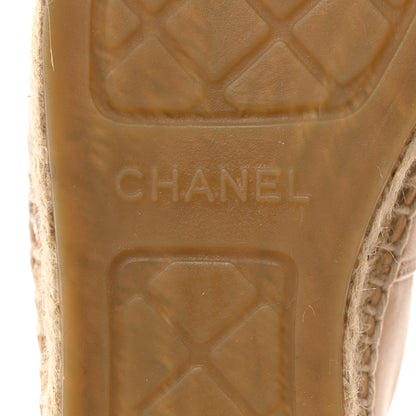 Chanel Lambskin CC Espadrilles 38 Beige Black 8 of 9
