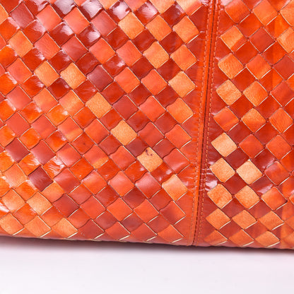 Bottega Veneta Patent Nappa Intrecciato Tote Orange 10 of 13
