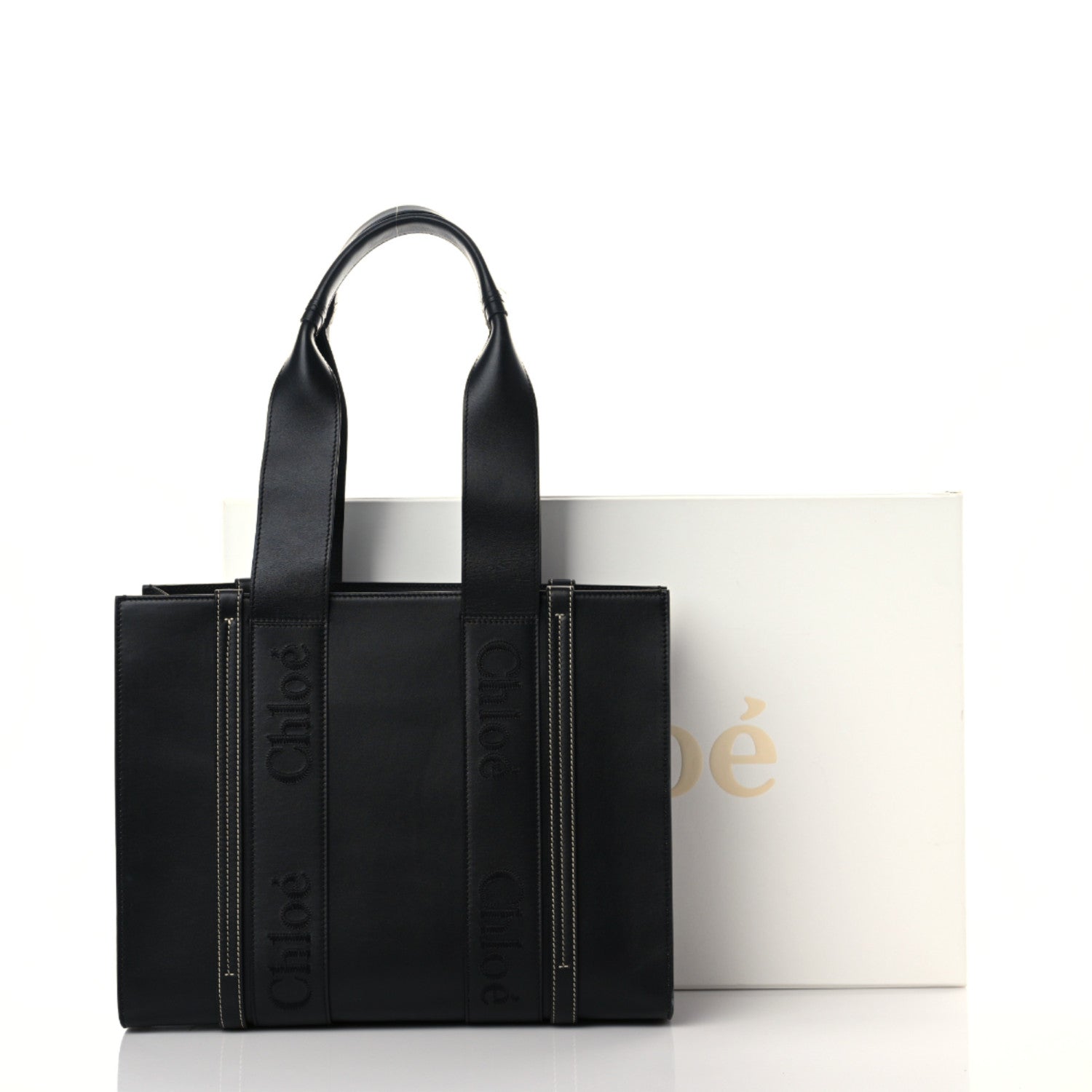 Chloe Calfskin Medium Woody Tote Black 3 of 16