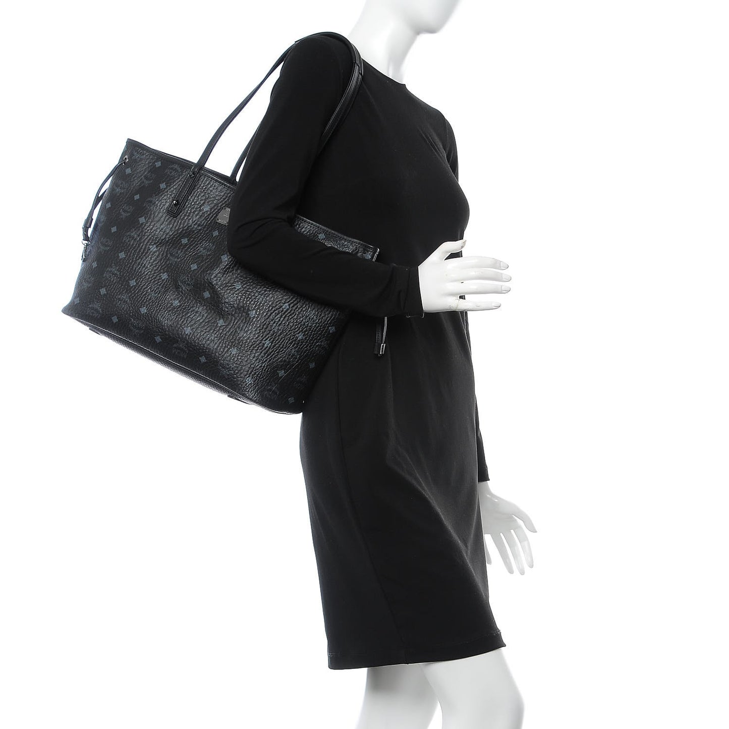 Visetos Medium Anya Zip Top Shopper Tote Black