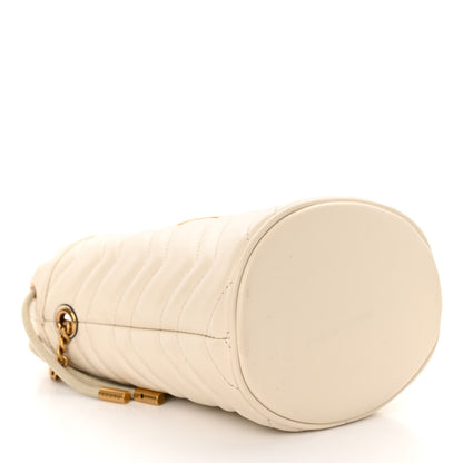 Gucci Calfskin Matelasse Mini GG Marmont 2.0 Bucket Bag White 4 of 10