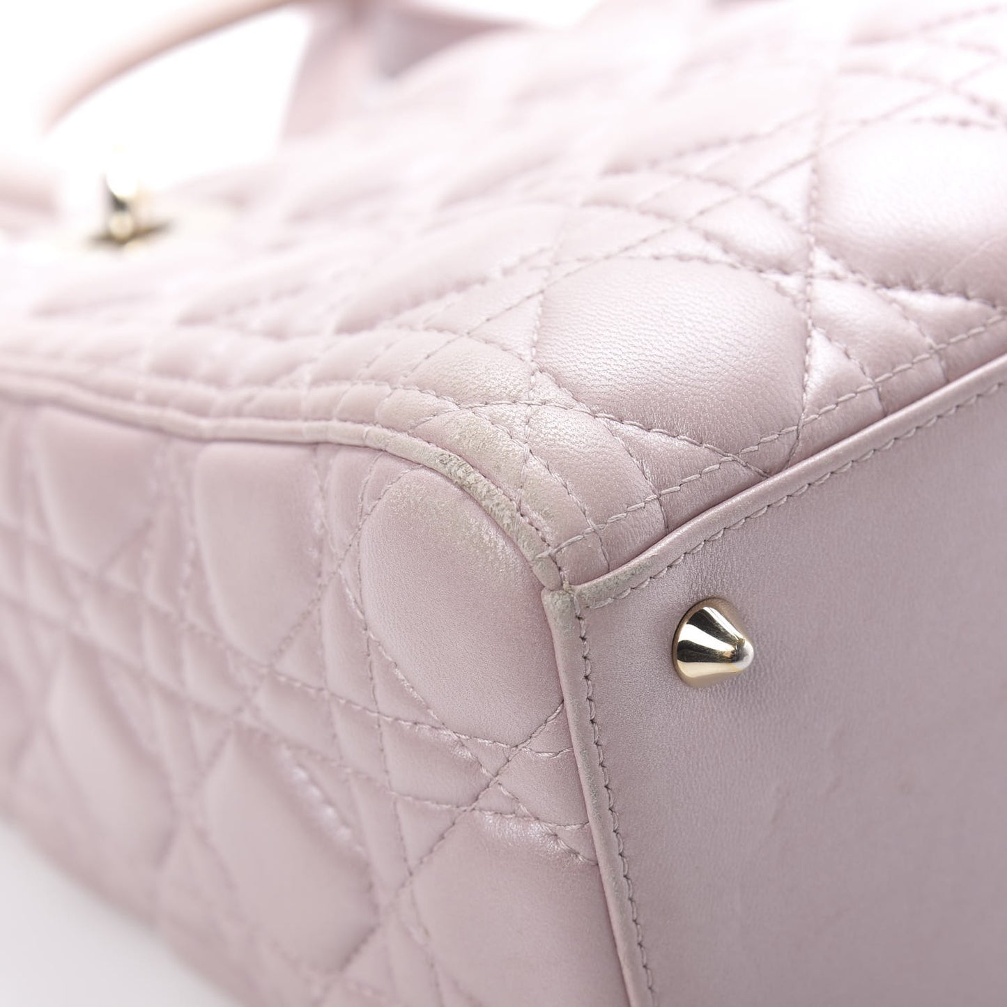 Pearly Lambskin Cannage Medium Lady Dior Lotus