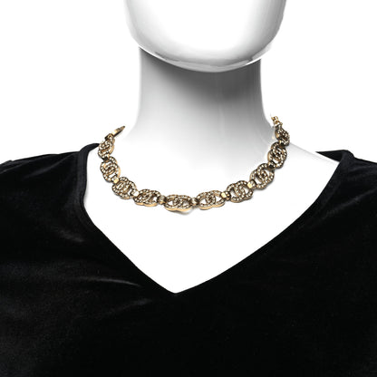 Chanel Crystal CC Chain Choker Necklace Gold 2 of 6