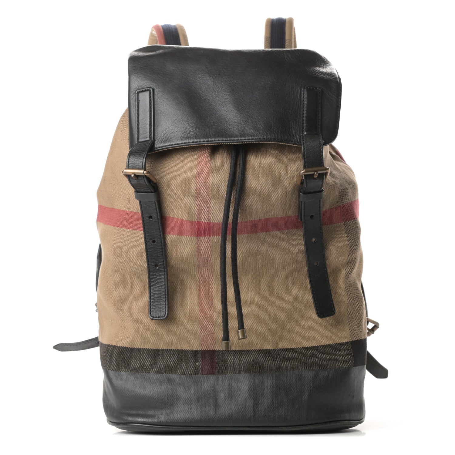 Burberry Canvas Mega Check Doran Backpack Black 1 of 17