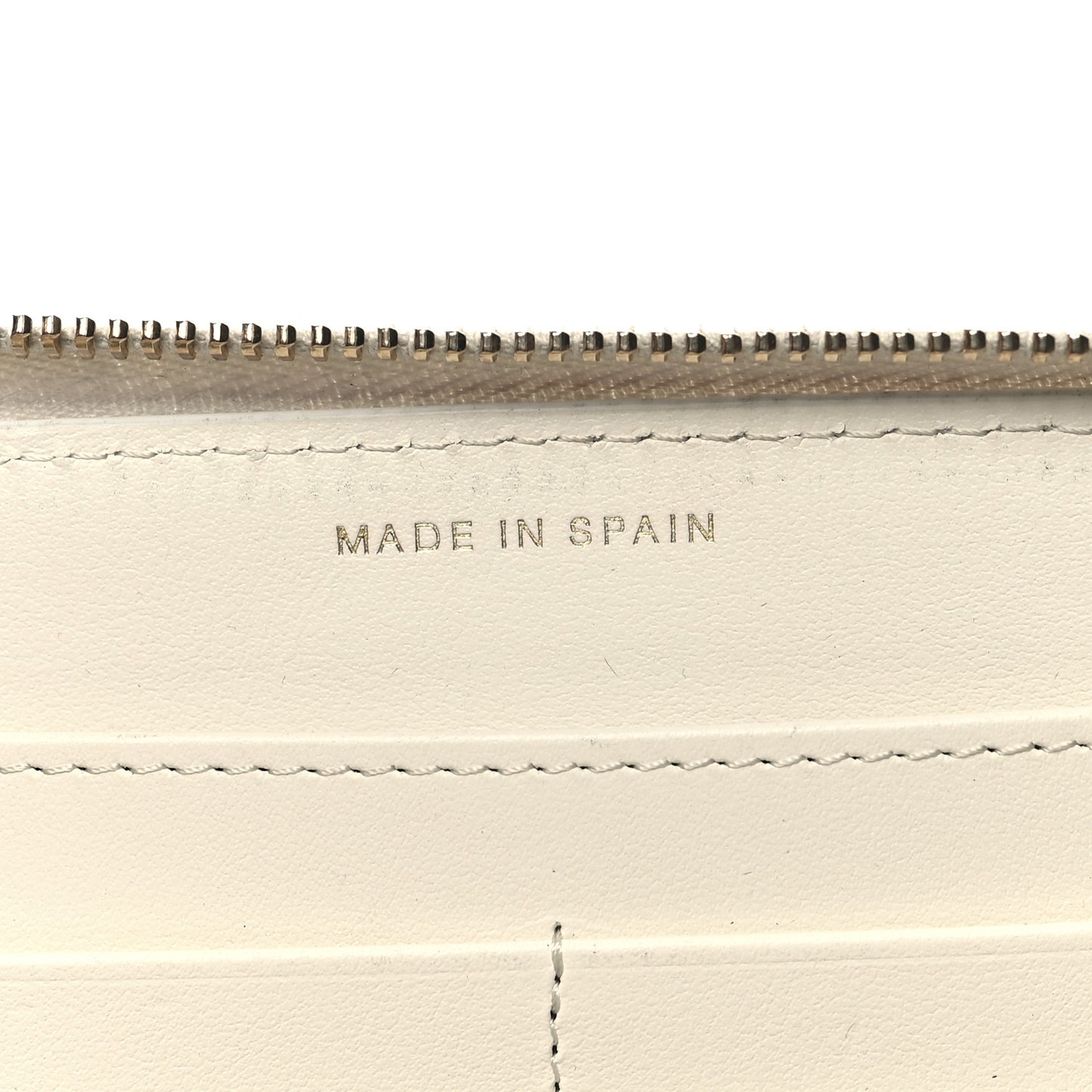Shiny Goatskin Quilted 19 Long Zipped Around Wallet White