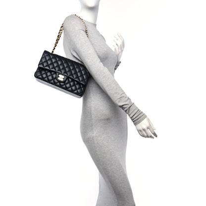 Chanel Lambskin Quilted Medium Double Flap Black 2 of 10