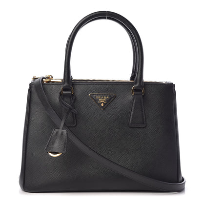 Prada Saffiano Small Galleria Double Zip Tote Black 1 of 12