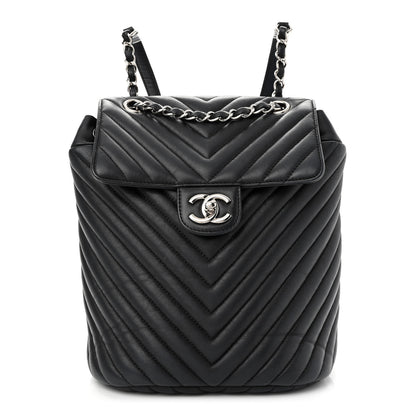 Chanel Calfskin Chevron Quilted Small Urban Spirit Backpack Black 1 of 10