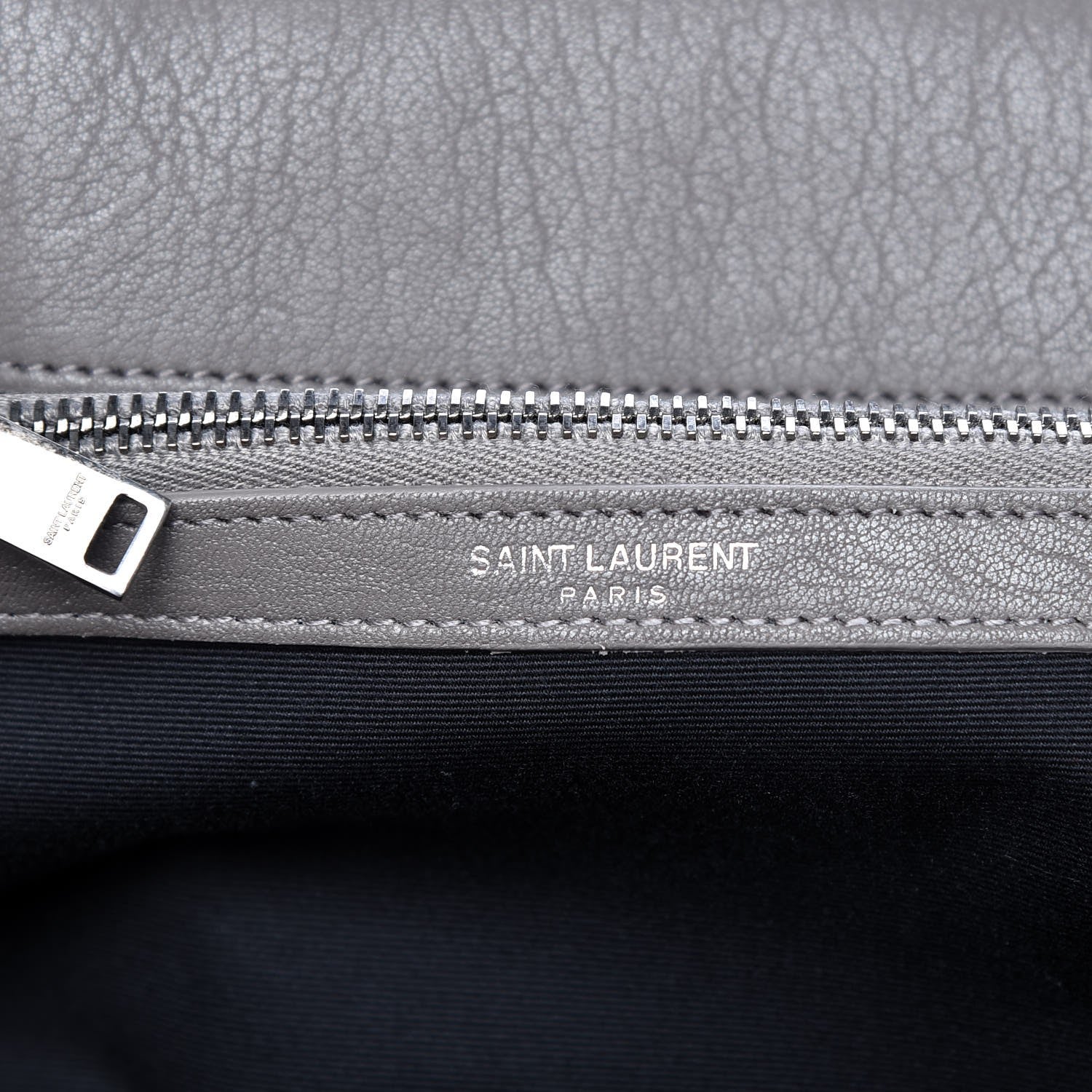 Saint Laurent Sheepskin Medium West Hollywood Monogram Fold-Over Bag Grey 8 of 9