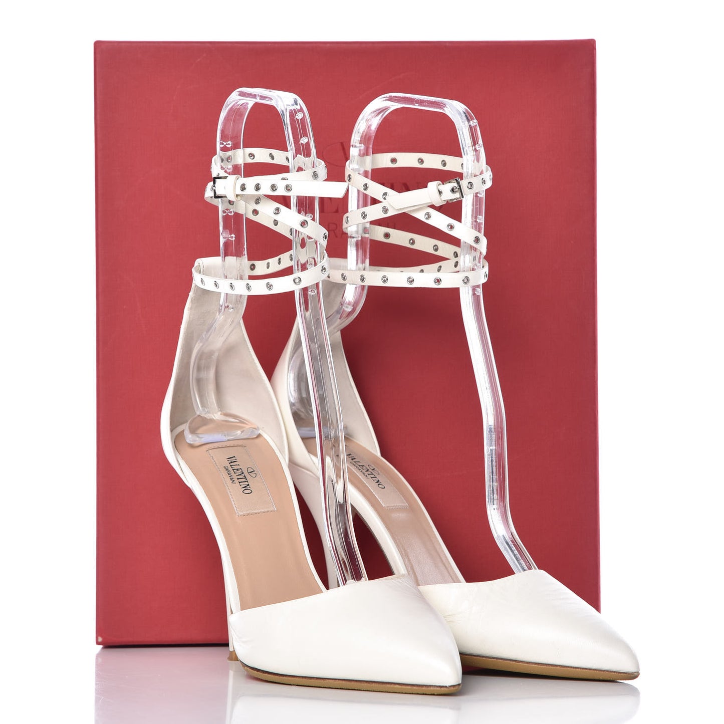 Nappa Love Latch Ankle Wrap 100mm Pumps 39 Light Ivory