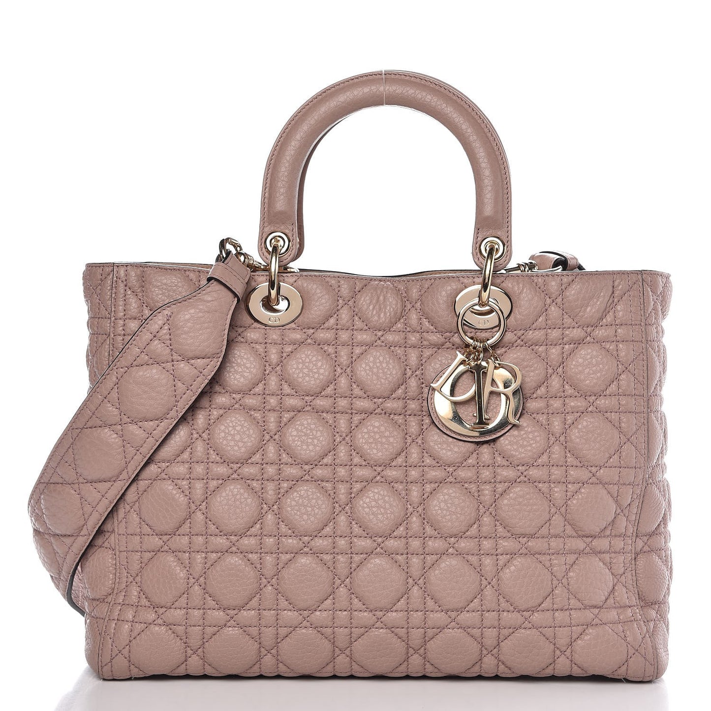 Grained Calfskin Cannage Large Lady Dior Light Pink