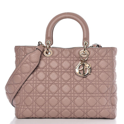 Christian Dior Grained Calfskin Cannage Large Lady Dior Light Pink 1 of 8