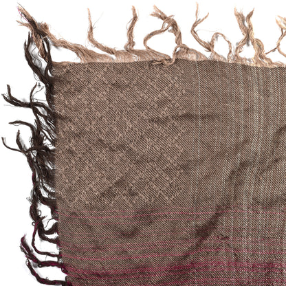 Gucci Wool Silk Cotton Monogram Fringe Scarf Pink Brown 2 of 3