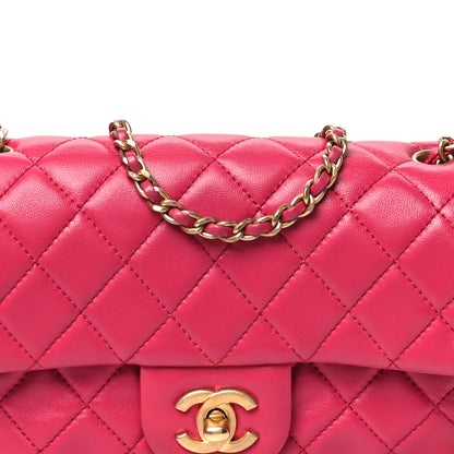 Chanel Lambskin Quilted Mini Rectangular Pearl Crush Flap Fuchsia 8 of 10