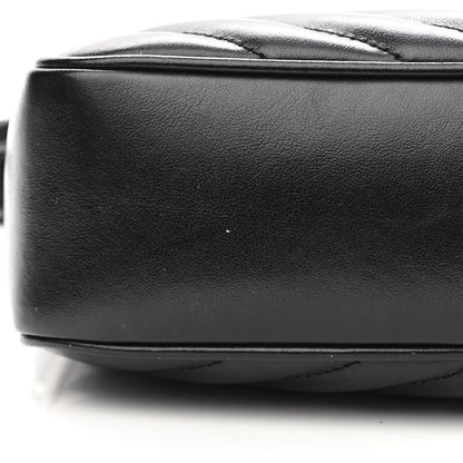 Saint Laurent Calfskin Matelasse Monogram Monochrome Lou Camera Bag Black 9 of 10