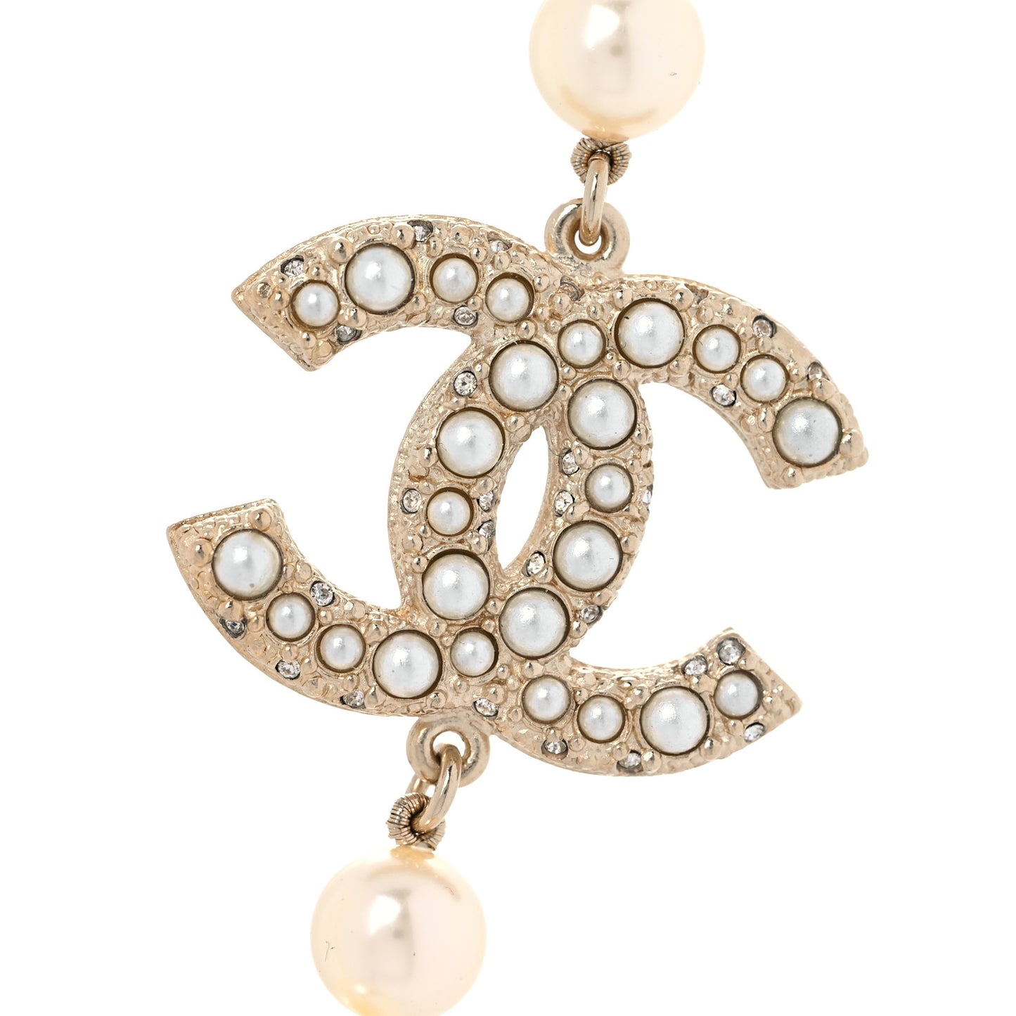 Pearl CC 100th Anniversary Necklace Light Gold