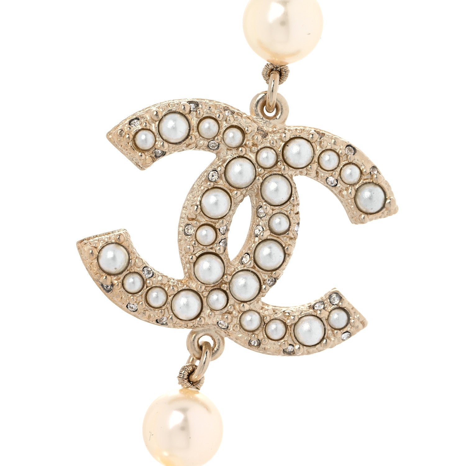 Chanel Pearl CC 100th Anniversary Necklace Light Gold 3 of 6