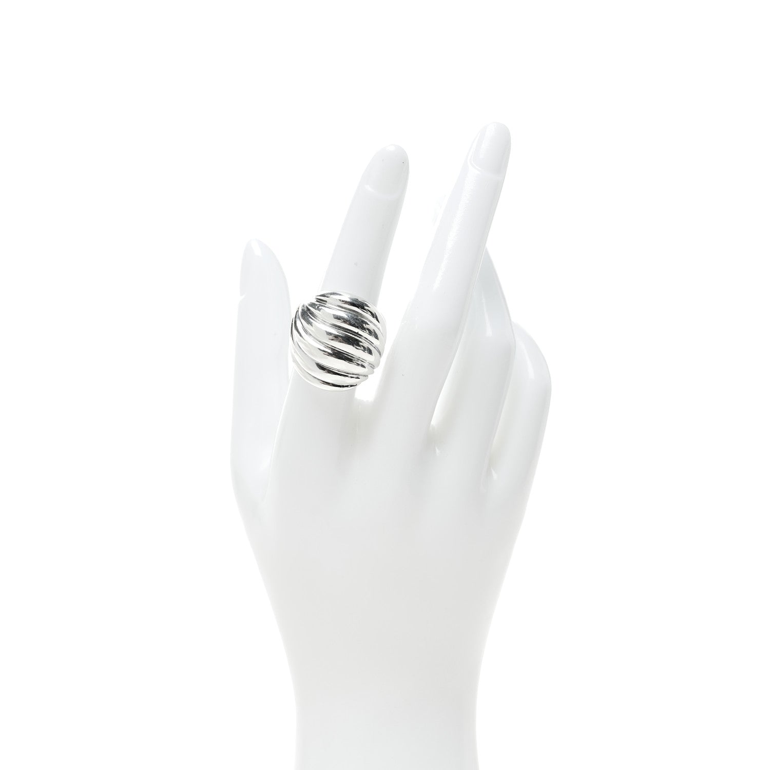 David Yurman Sterling Silver 18K Yellow Gold Sculpted Cable Ring 52 6 2 of 6