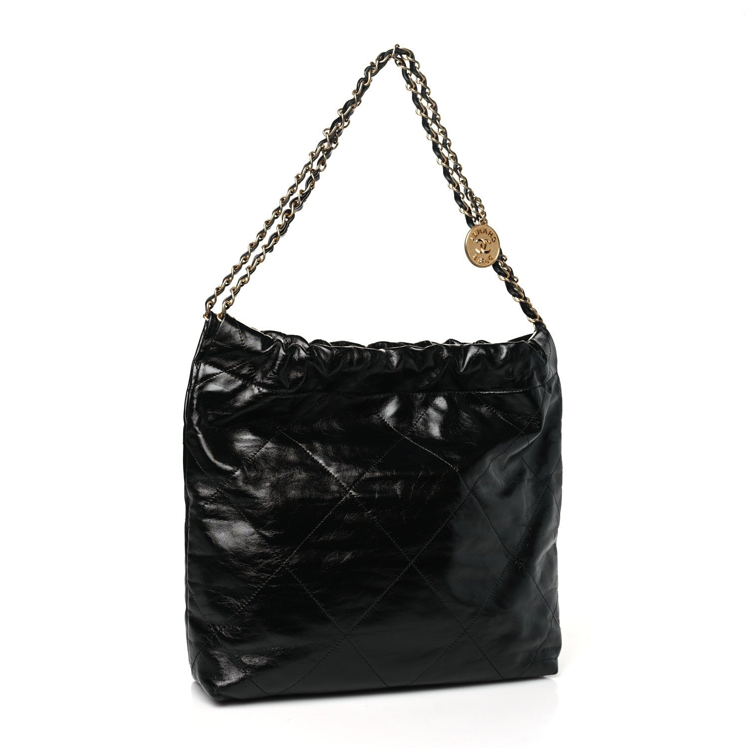 Chanel Shiny Calfskin Quilted Small Chanel 22 Black 3 of 10