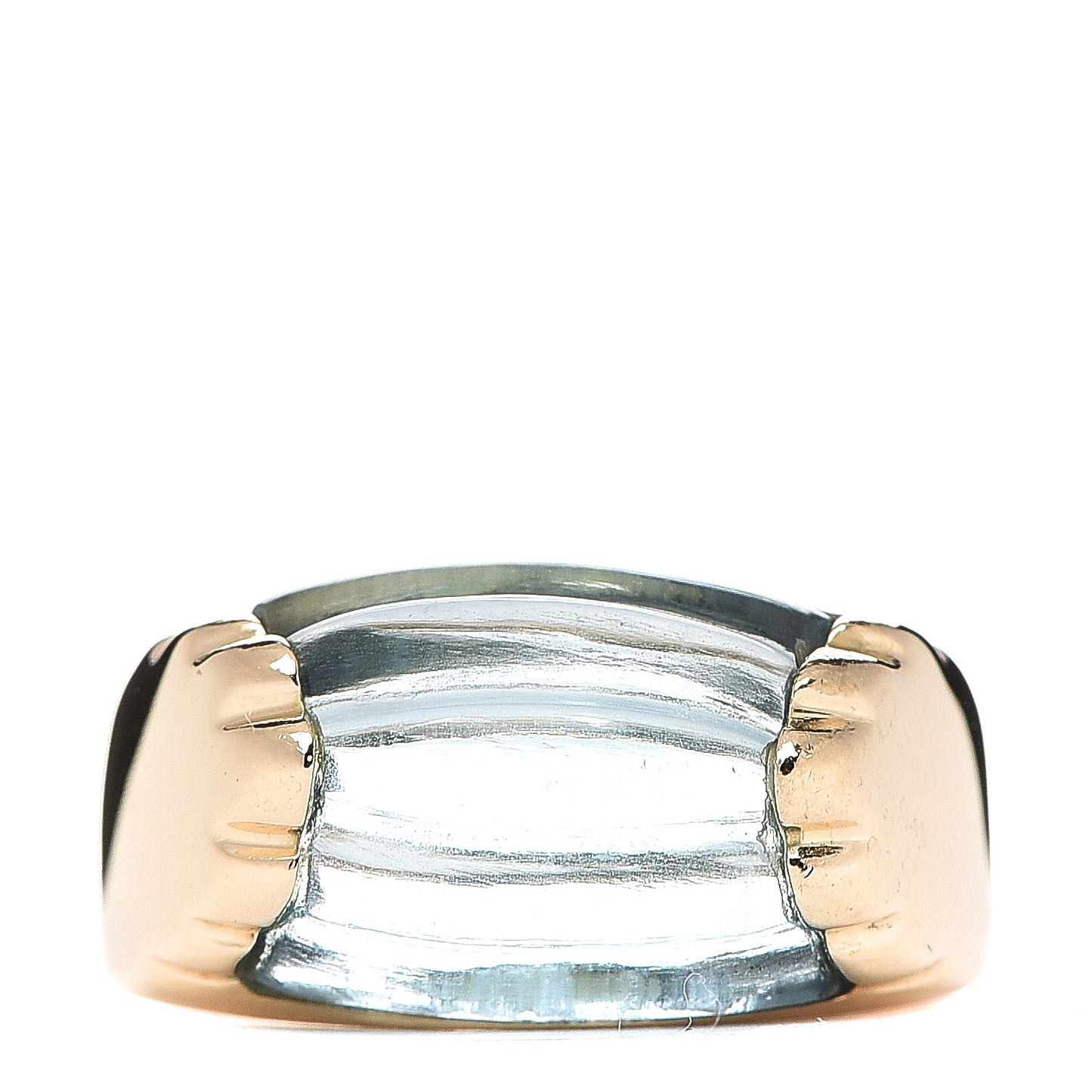 18K Yellow Gold Blue Topaz Tronchetto Ring 51 5.75