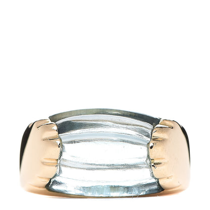 Bulgari 18K Yellow Gold Blue Topaz Tronchetto Ring 51 5.75 1 of 4