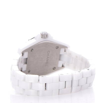 Chanel Stainless Steel Ceramic Diamond Pink Sapphire 29mm J12 Quartz Watch White 3 of 8