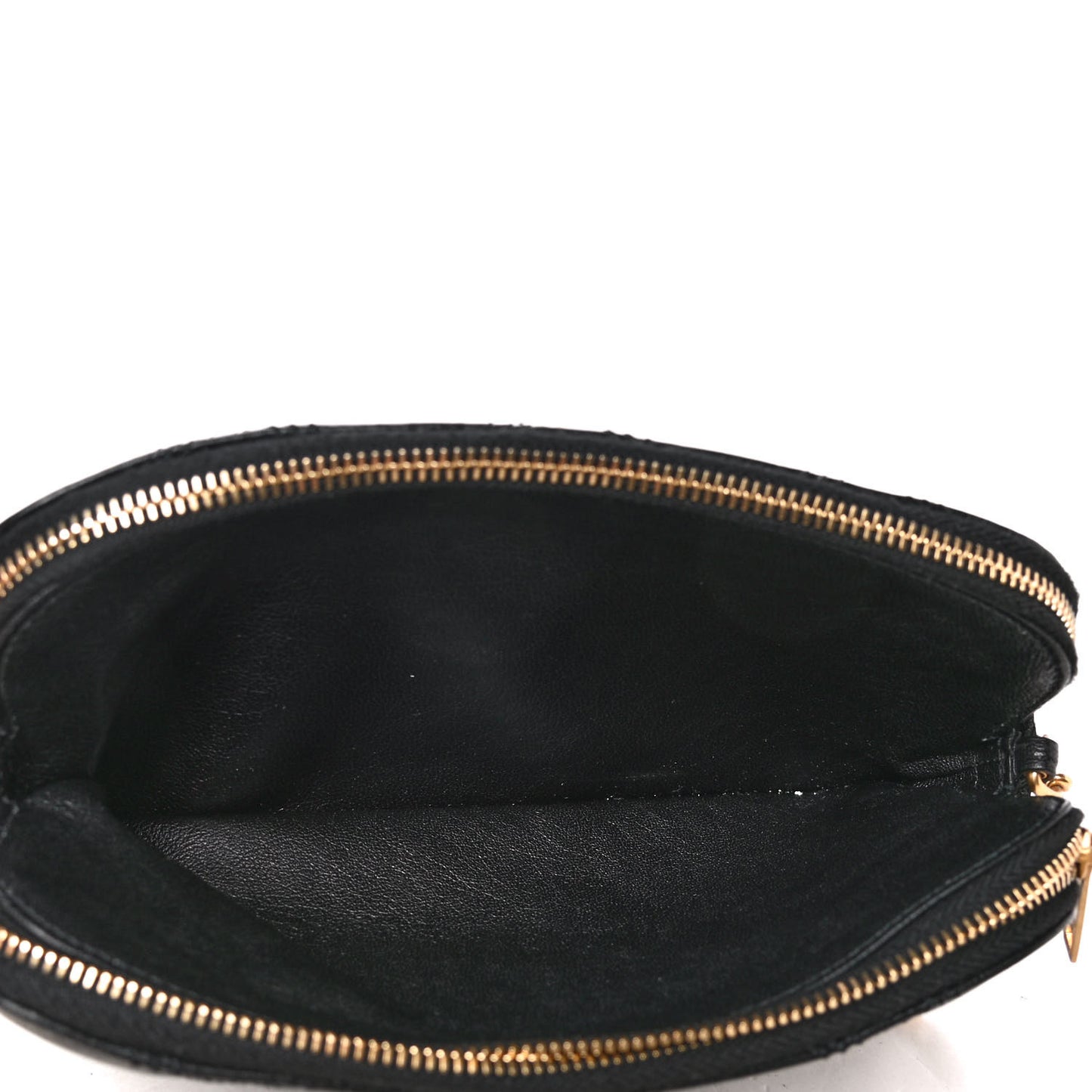 Grained Lambskin Quilted Mini Becky Double Zip Bag Black