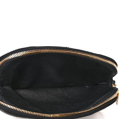 Saint Laurent Grained Lambskin Quilted Mini Becky Double Zip Bag Black 4 of 4