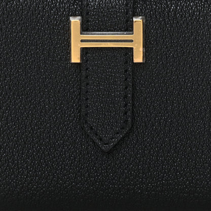 Hermes Chevre Mysore Bearn Card Holder Wallet Black 8 of 9