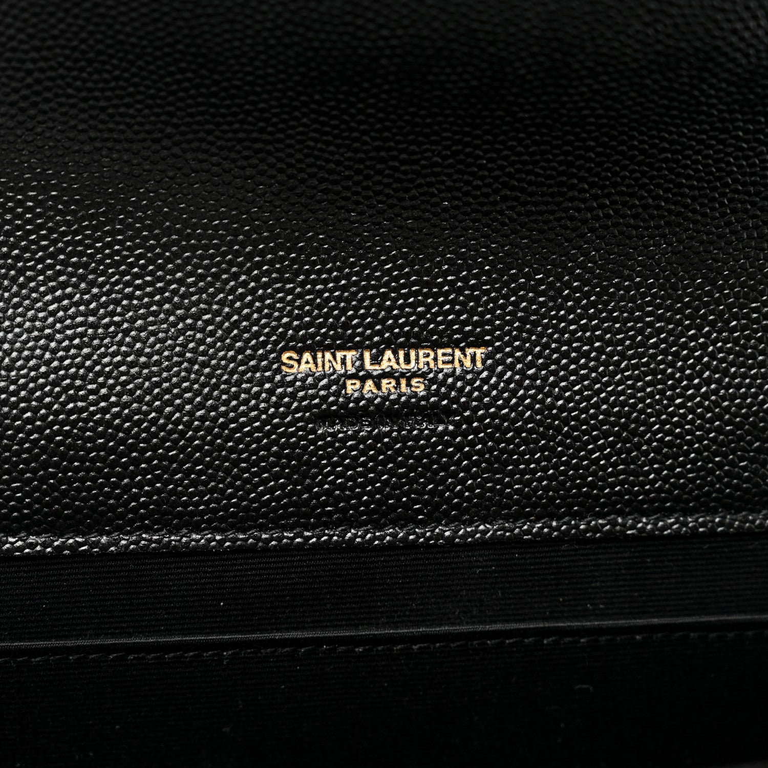 Saint Laurent Grain De Poudre Matelasse Chevron Monogram Envelope Clutch Black 6 of 8