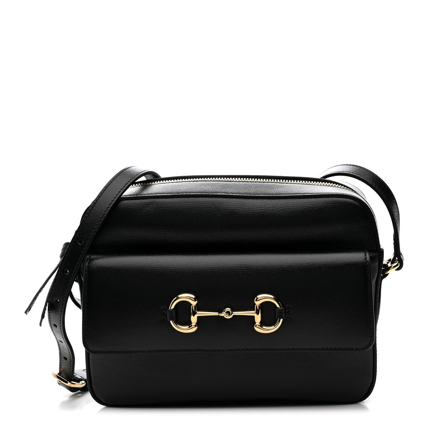 Textured Calfskin Small Horsebit 1955 Shoulder Bag Black