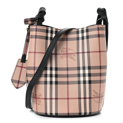 Burberry Haymarket Check Colours Small Lorne Bucket Crossbody Black 1 of 10