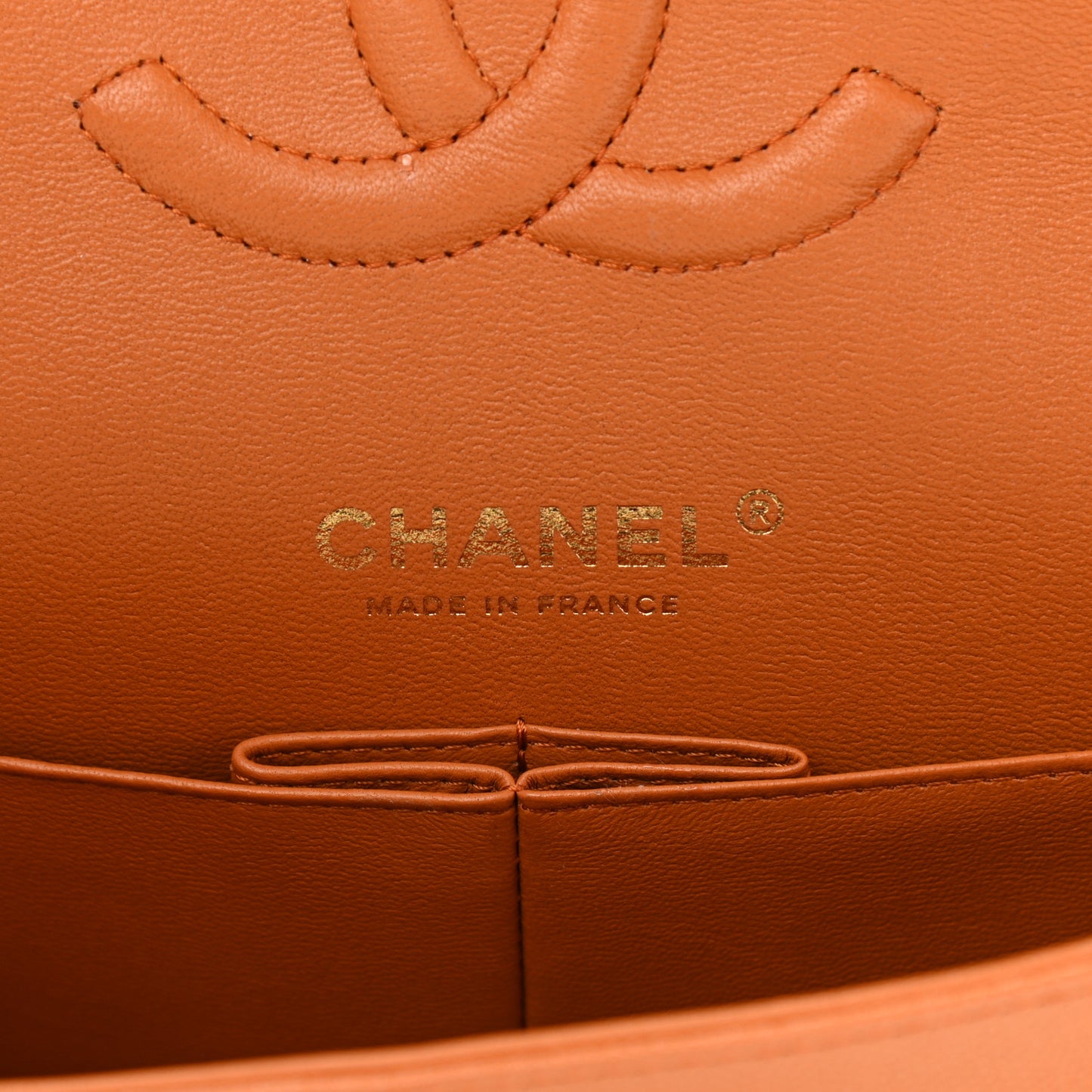 Caviar Quilted Medium Double Flap Light Brown