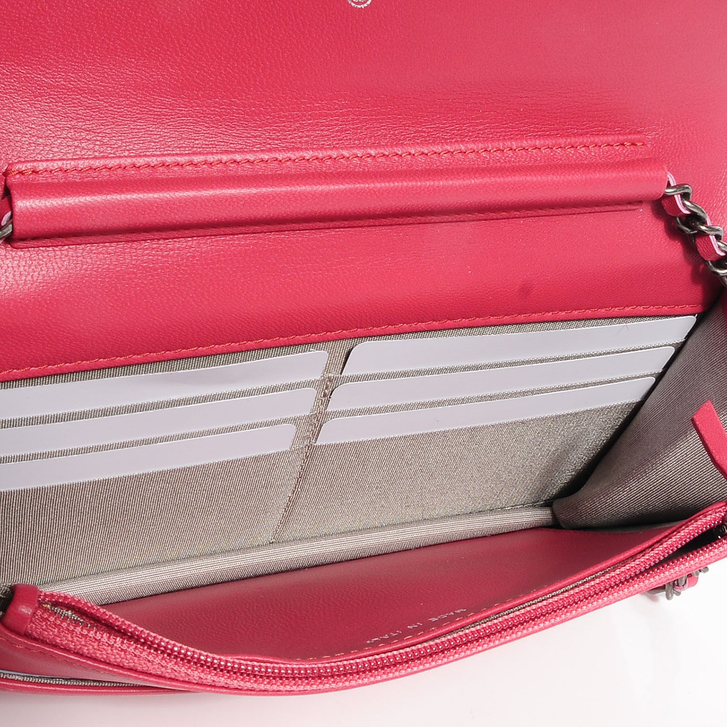 Chanel Lambskin Wallet on Chain Boy WOC Dark Pink 8 of 9